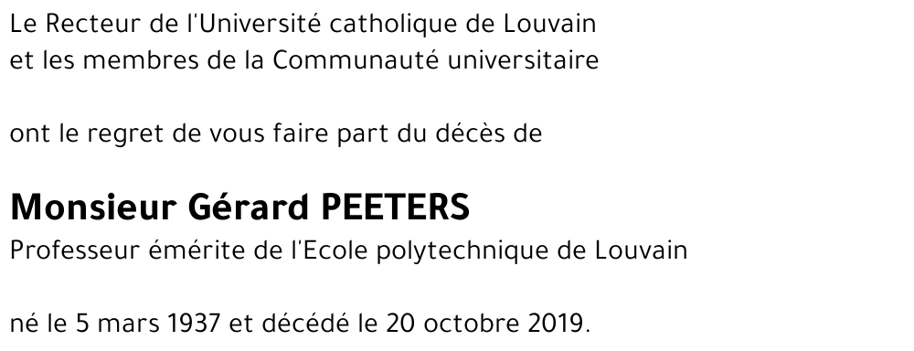 Gérard PEETERS