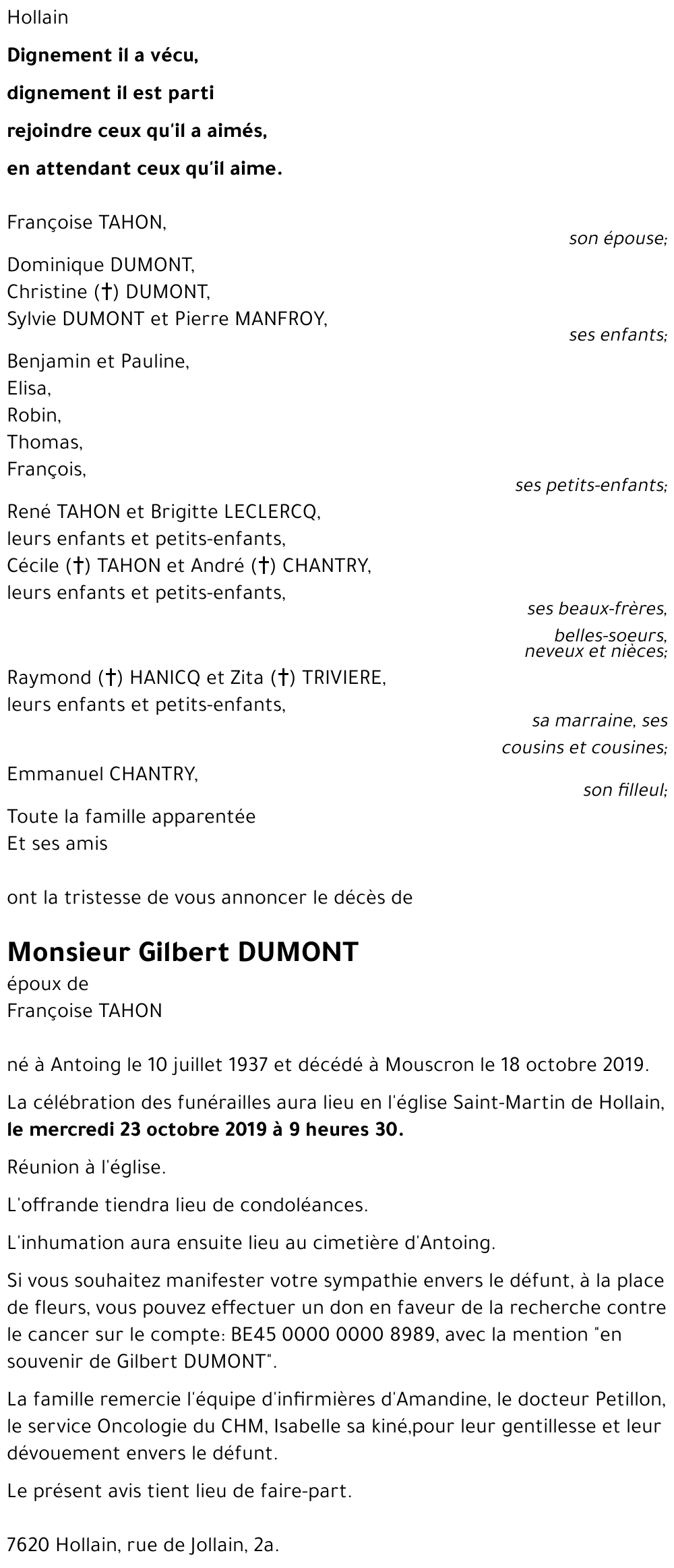Gilbert DUMONT