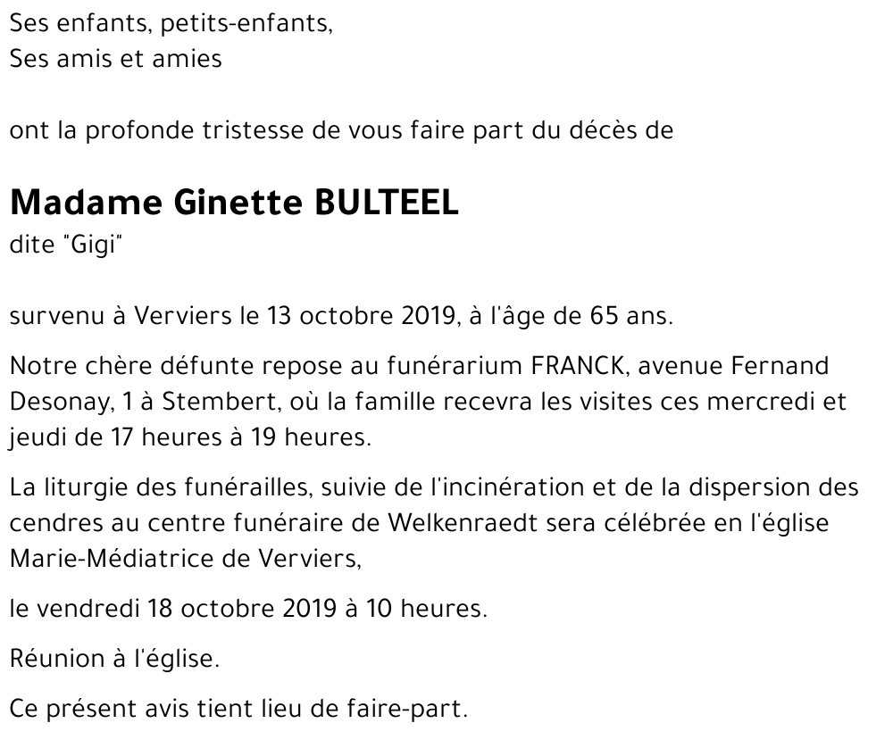 Ginette BULTEEL
