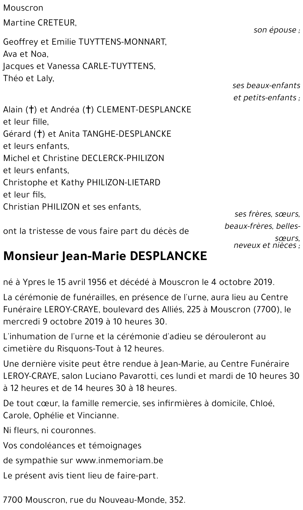 Jean-Marie DESPLANCKE