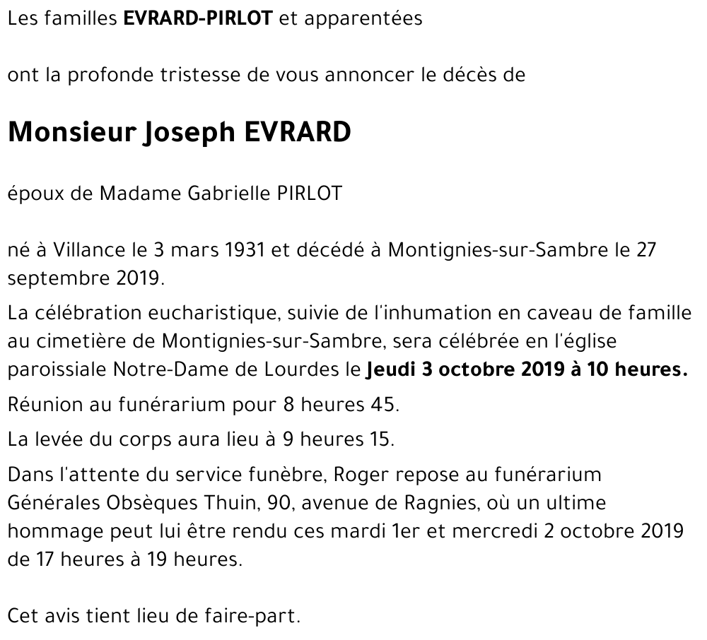 Joseph EVRARD
