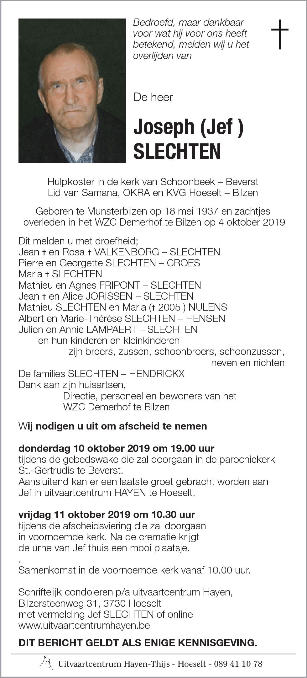 Joseph (Jef ) SLECHTEN