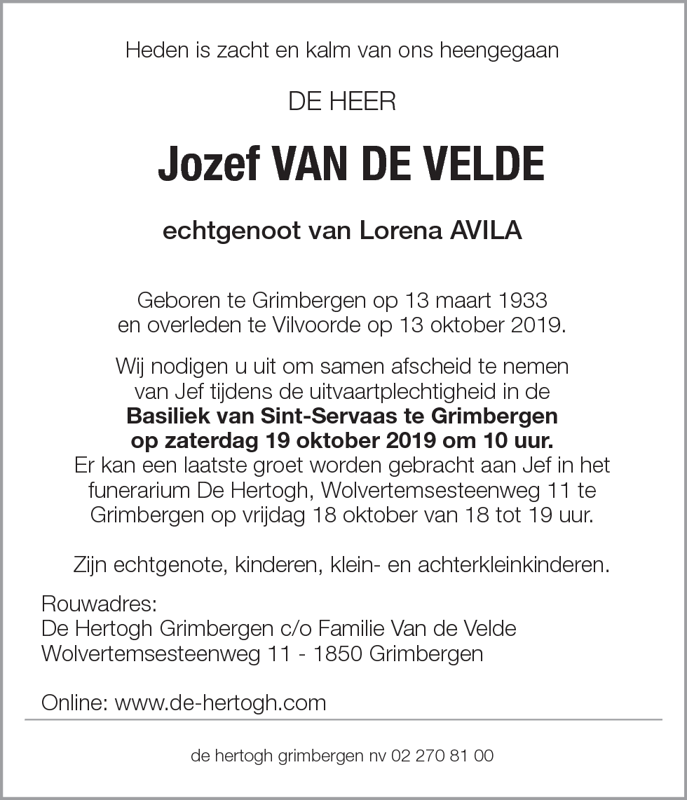 Jozef VAN DE VELDE