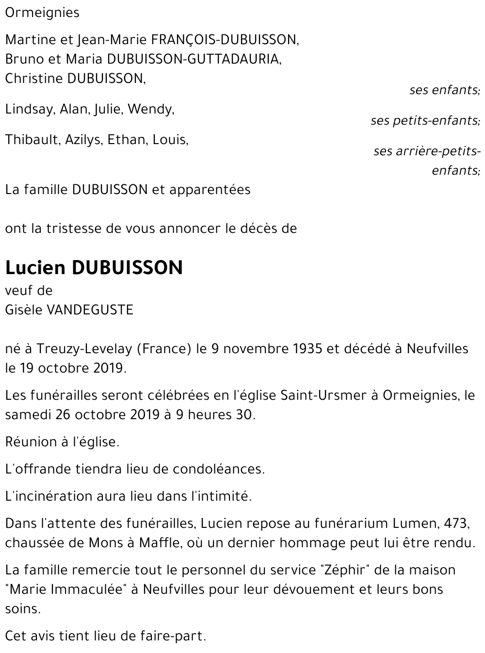 Lucien DUBUISSON
