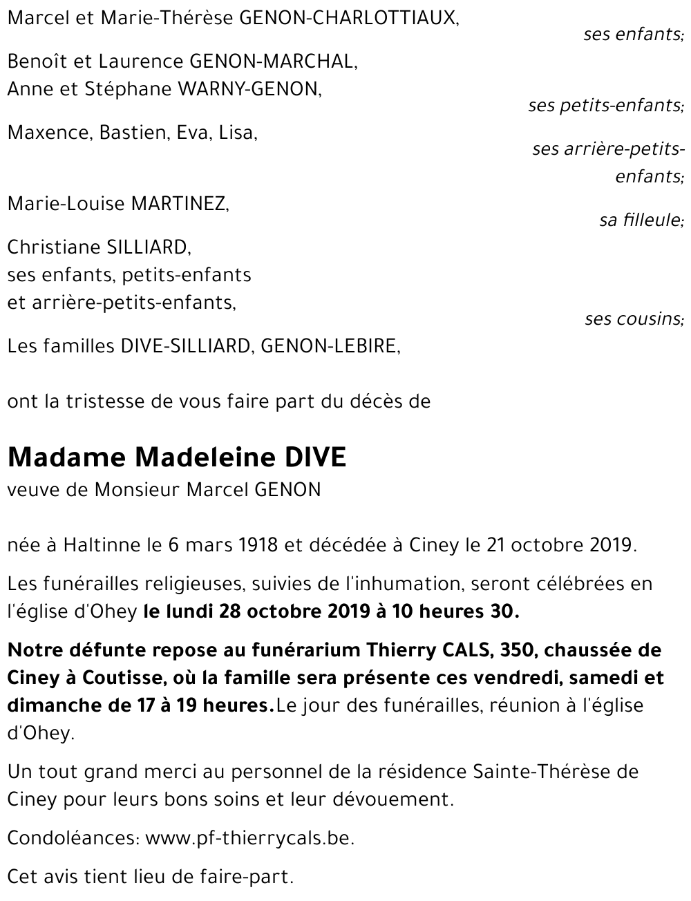 Madeleine DIVE