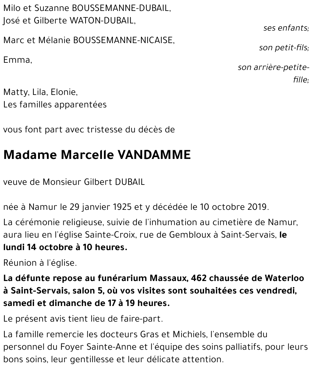 Marcelle VANDAMME