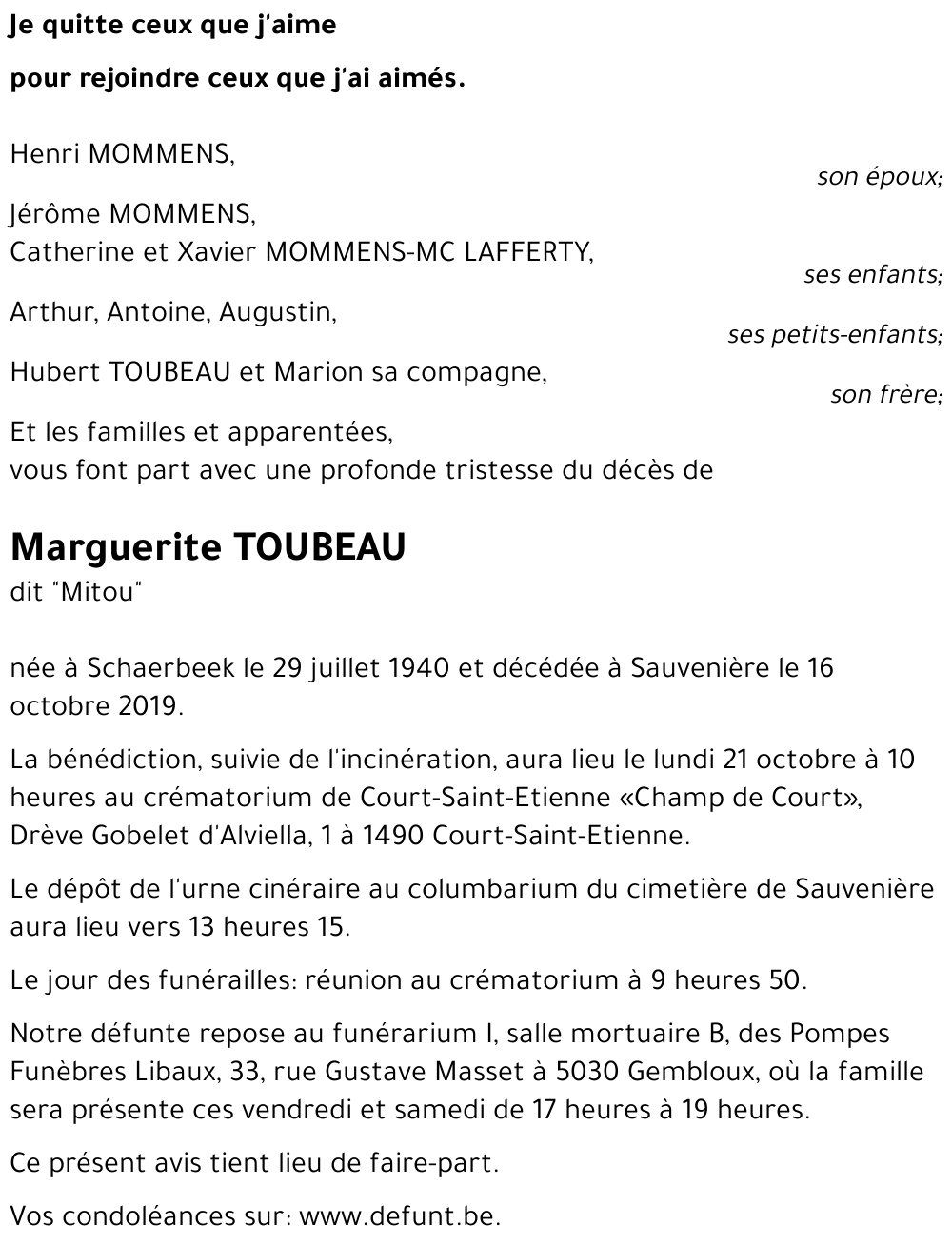 Marguerite TOUBEAU
