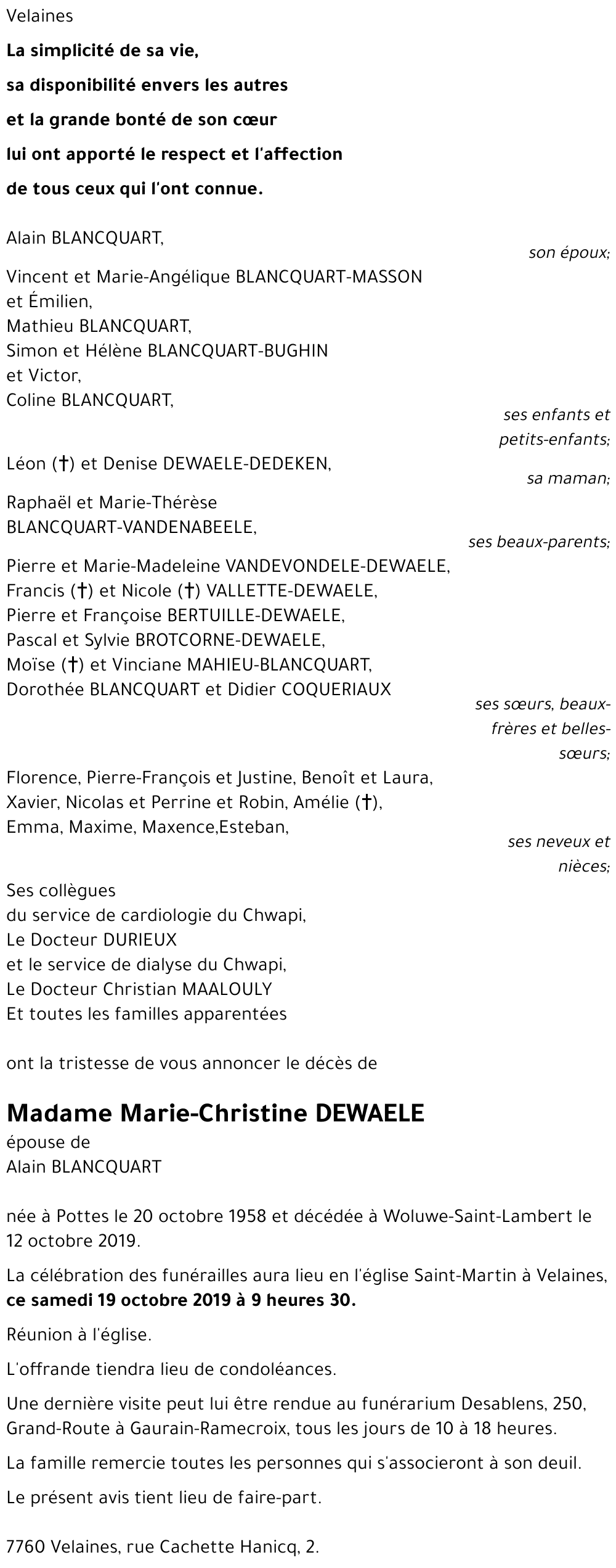 Marie-Christine DEWAELE