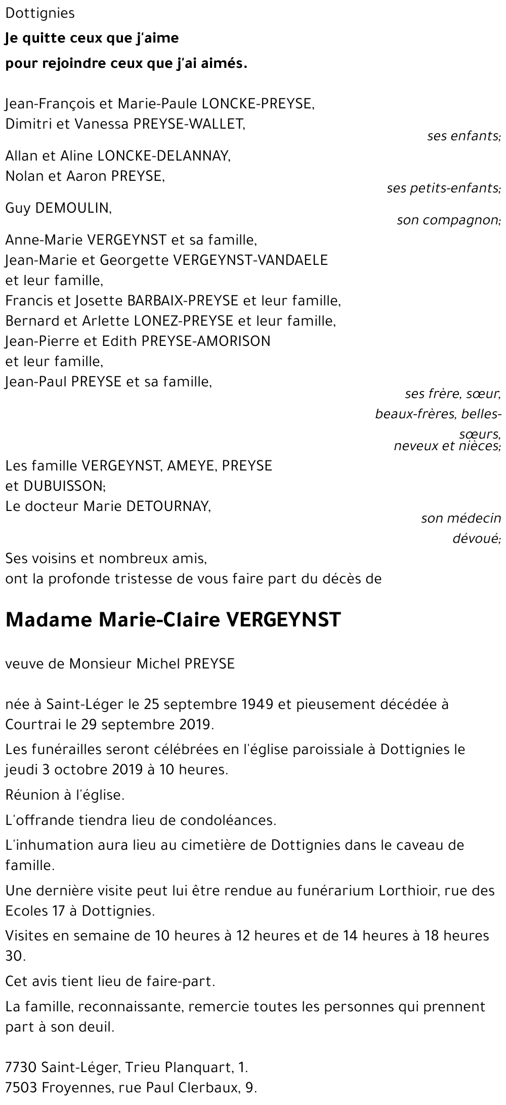 Marie-Claire VERGEYNST
