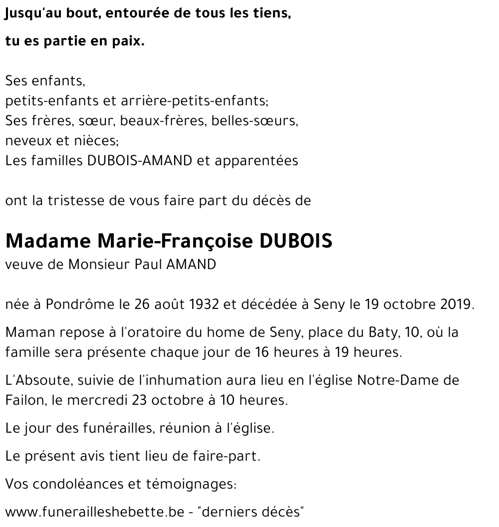 Marie-Françoise DUBOIS