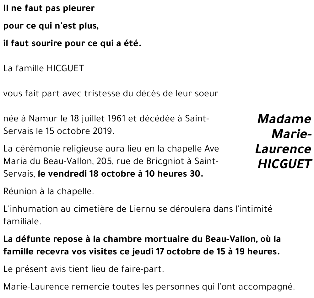 Marie-Laurence HICGUET