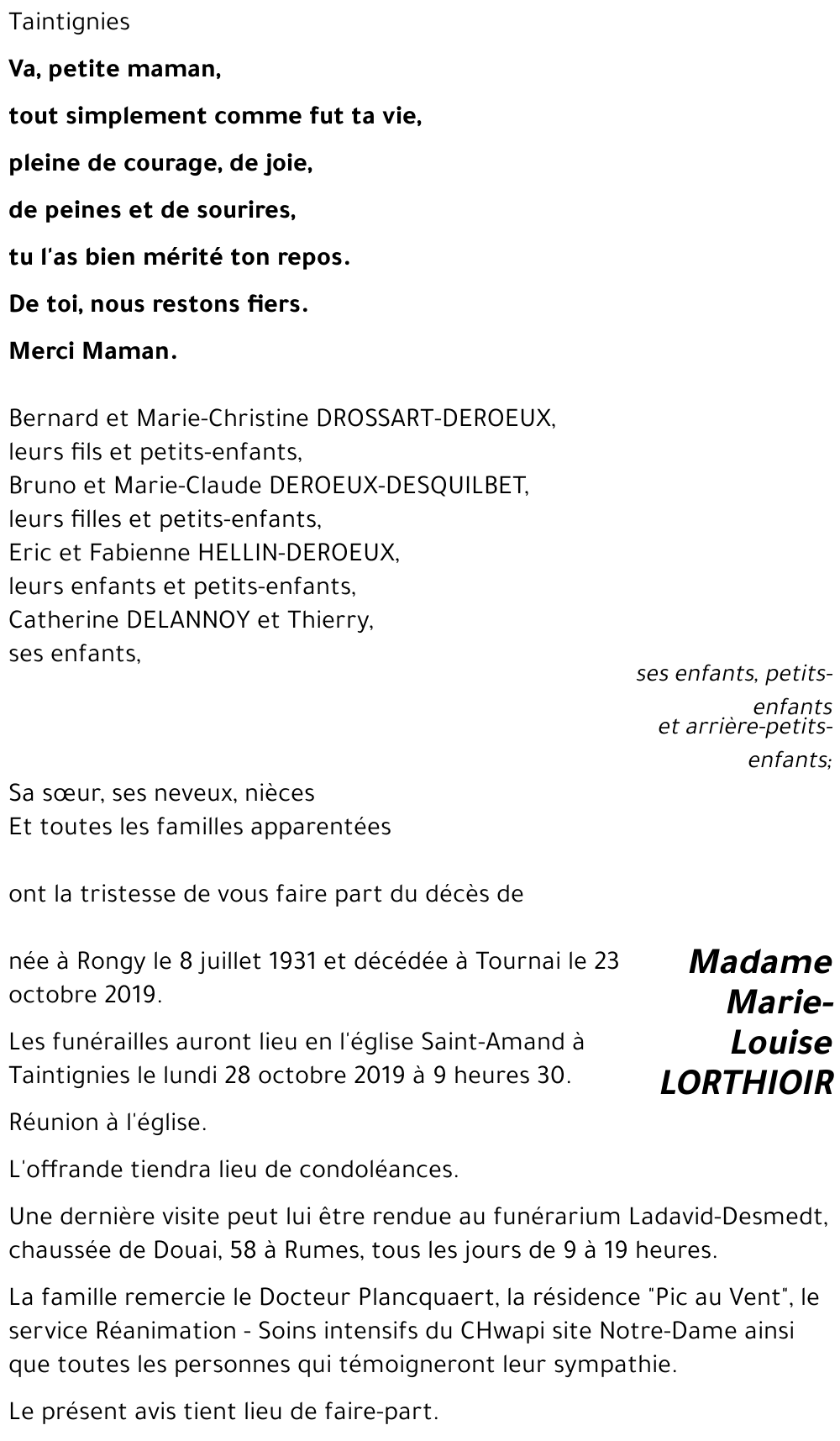 Marie-Louise LORTHIOIR