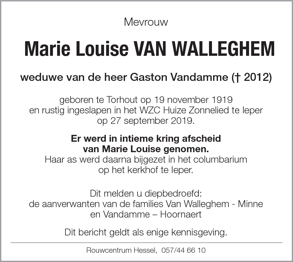 Marie Louise Van Walleghem