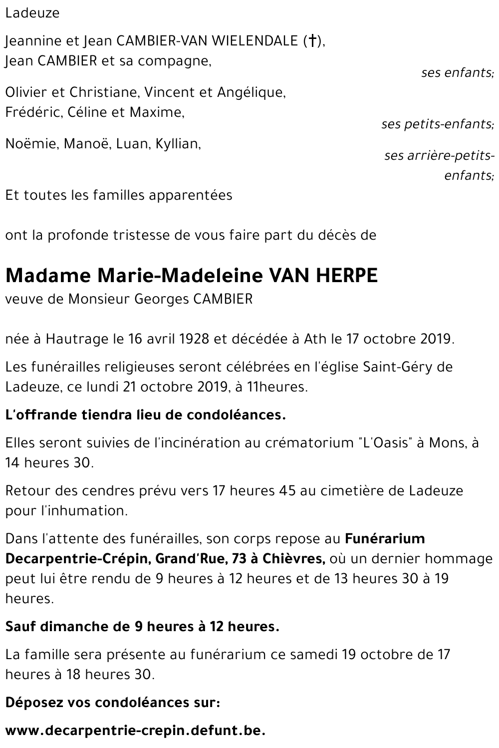 Marie-Madeleine VAN HERPE