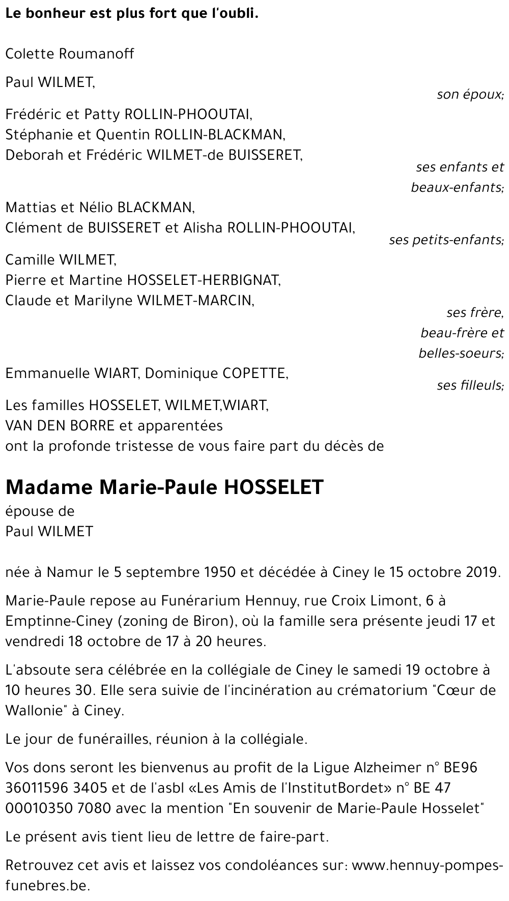 Marie-Paule HOSSELET