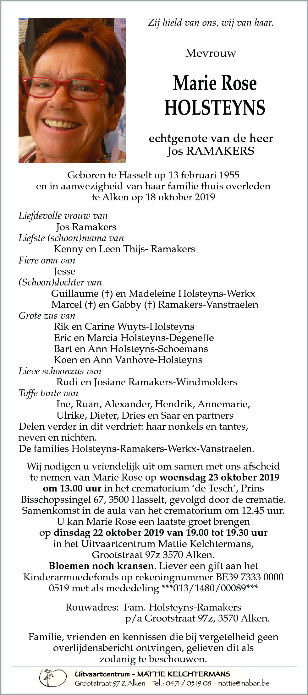 Marie Rose HOLSTEYNS