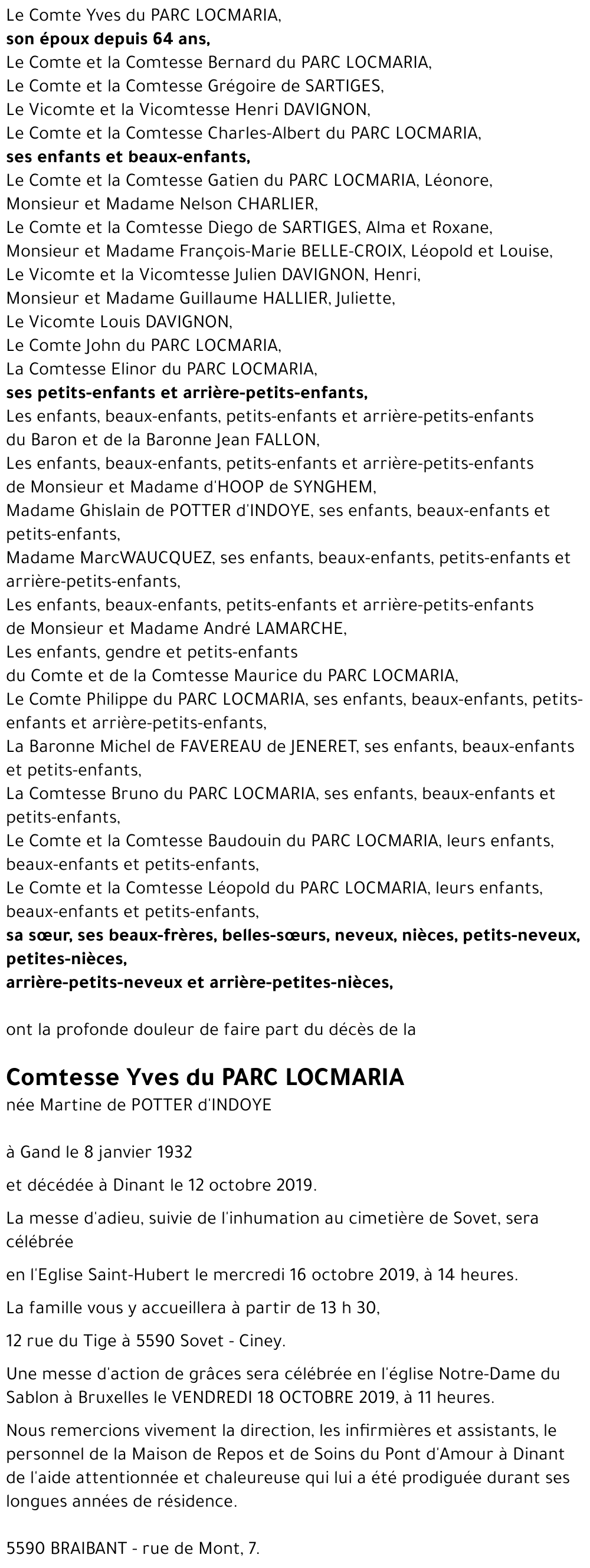 Martine de POTTER d'INDOYE