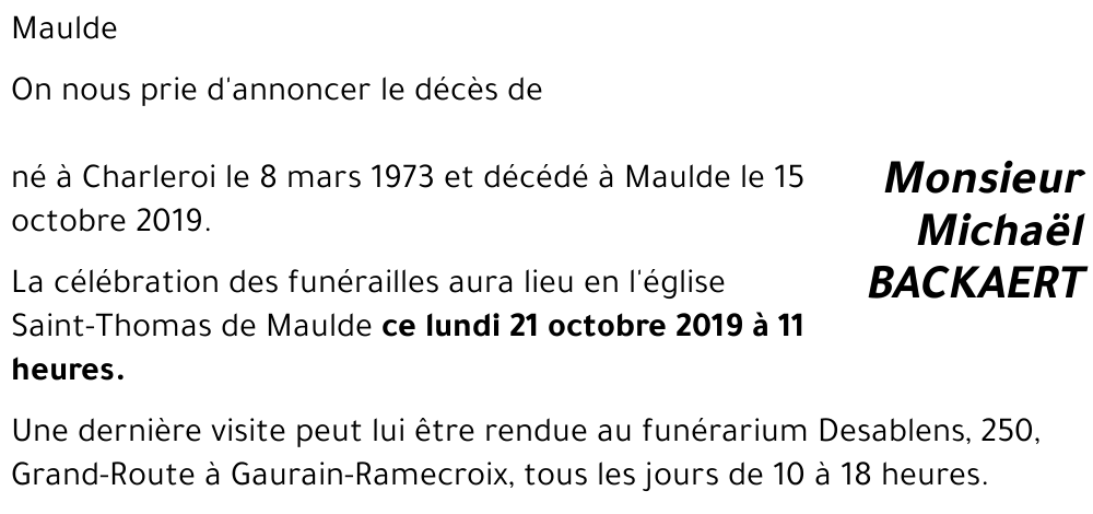 Michaël BACKAERT