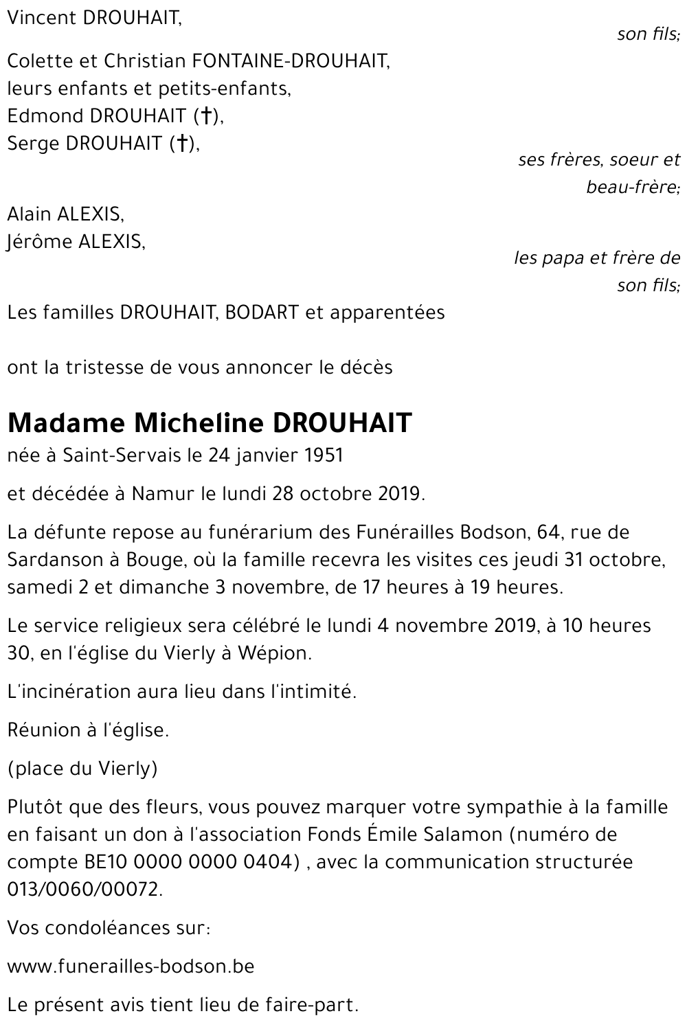 Micheline DROUHAIT