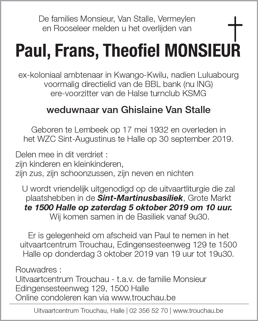 Paul, Frans, Theofiel Monsieur