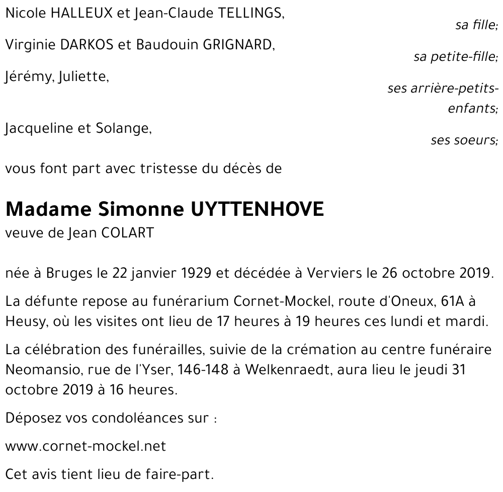 Simonne UYTTENHOVE