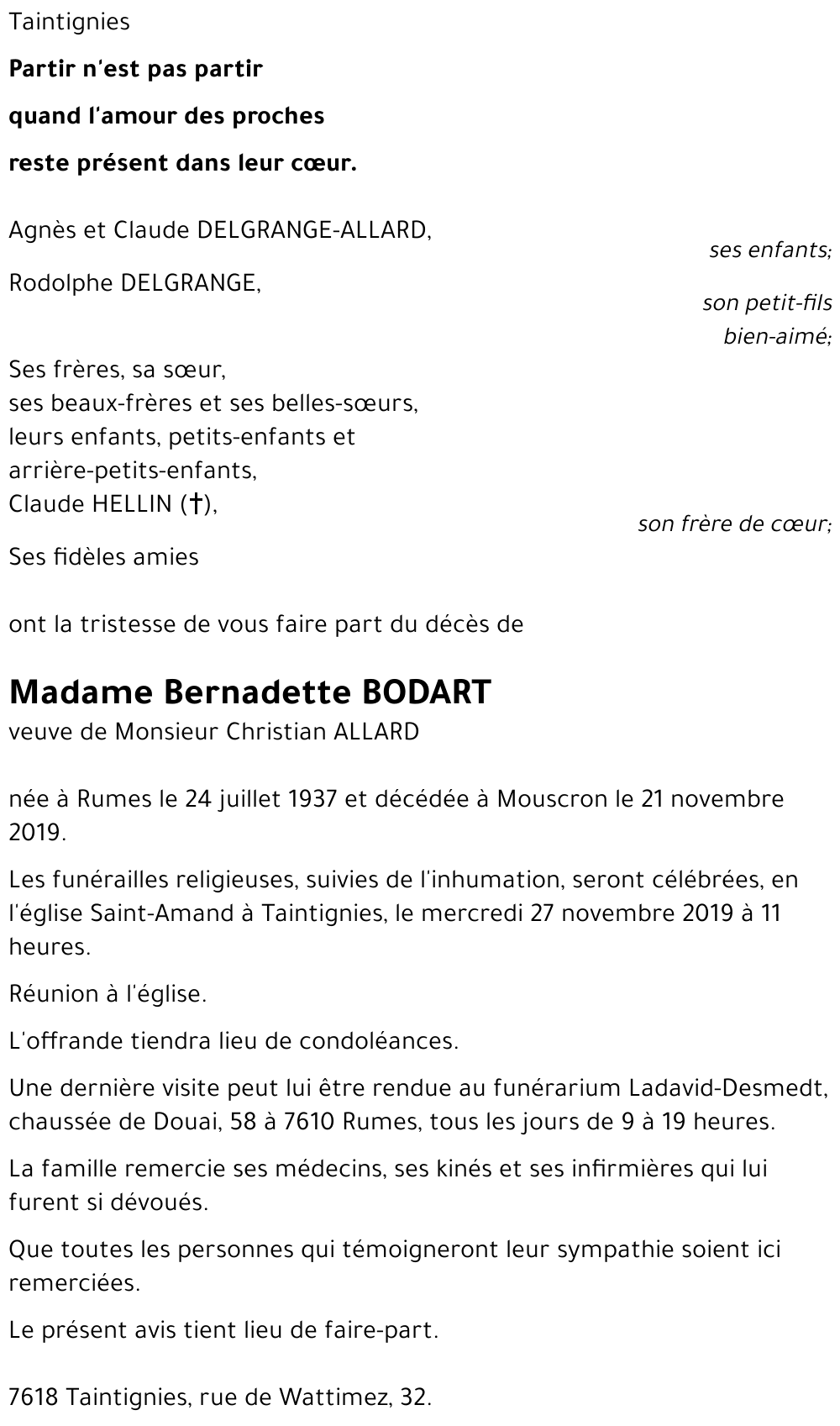 Bernadette BODART
