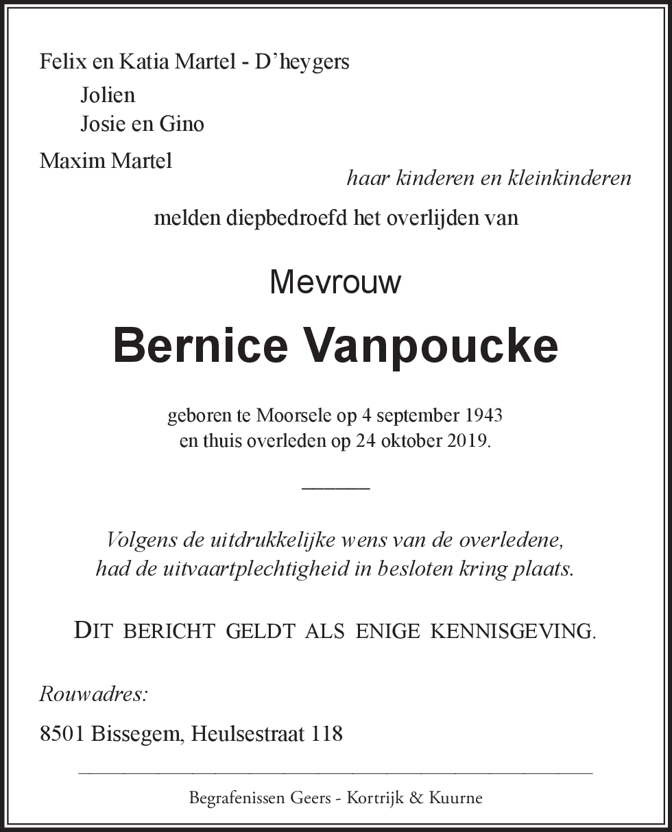 Bernice Vanpoucke