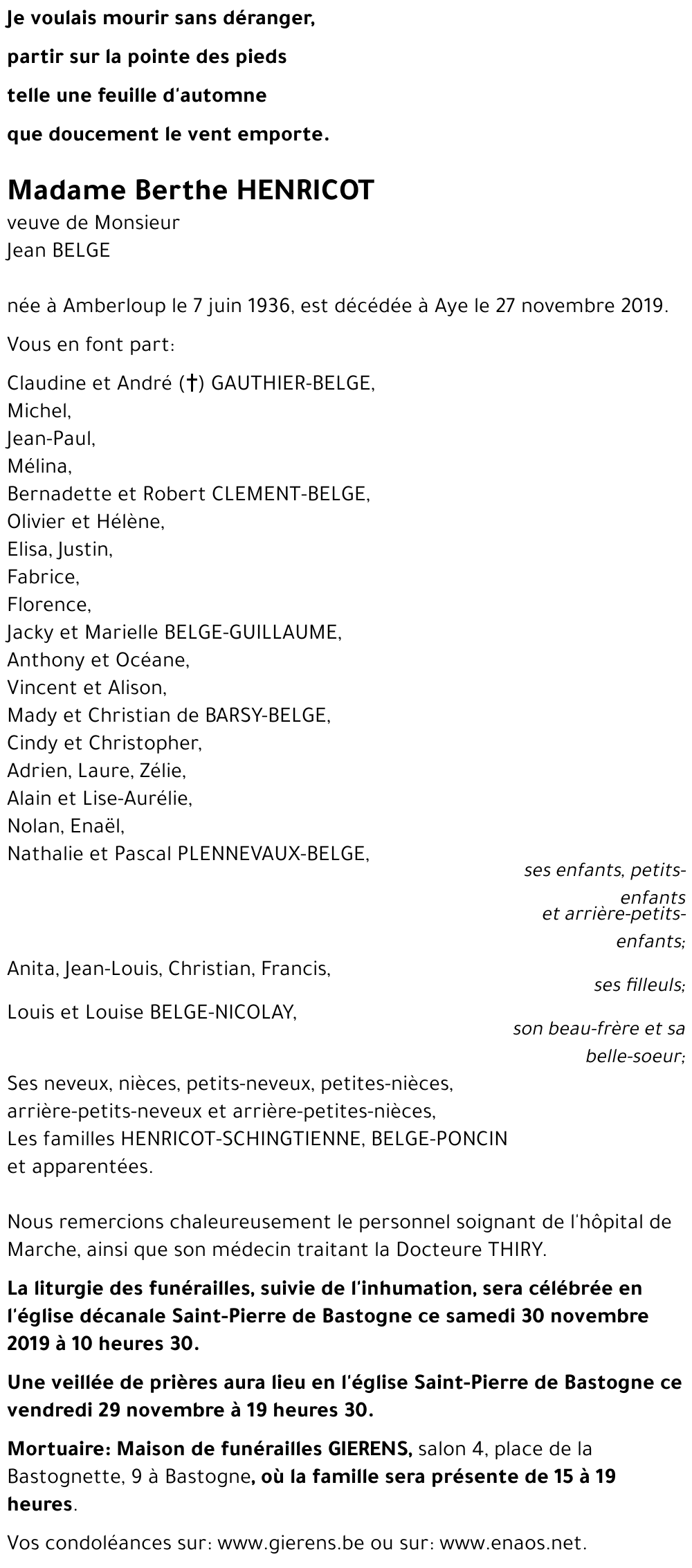 Berthe HENRICOT