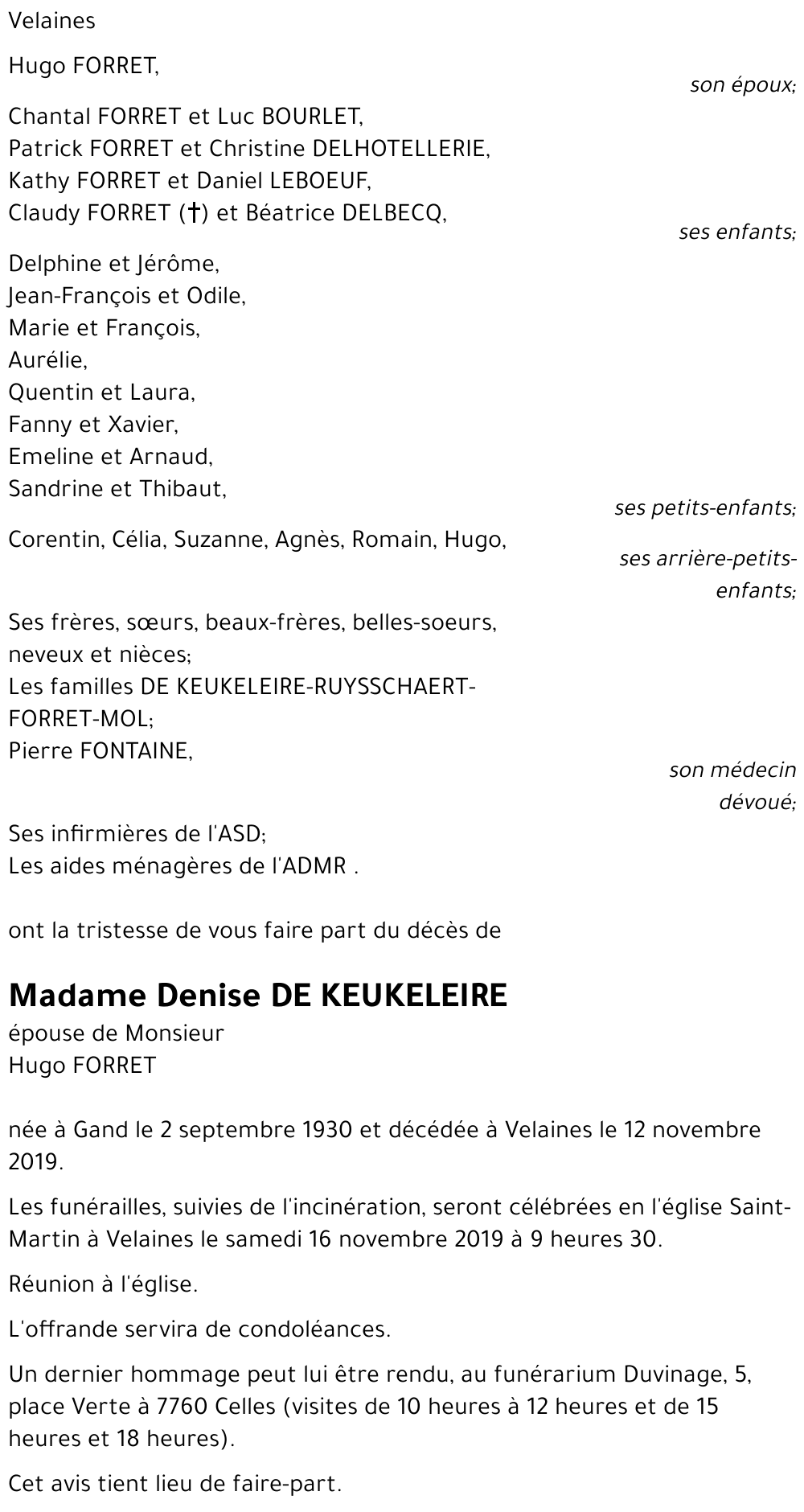 Denise DE KEUKELEIRE