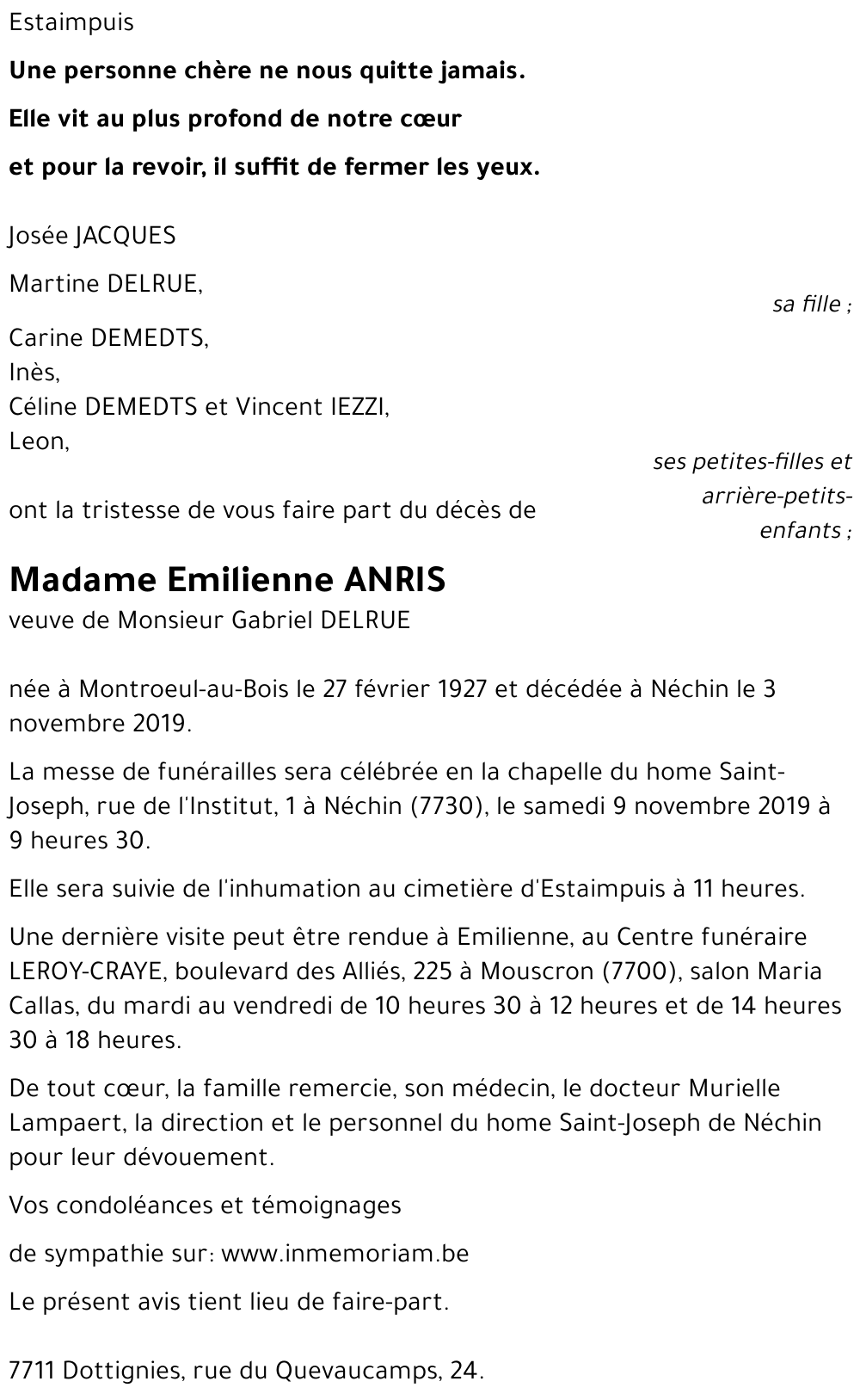 Emilienne ANRIS