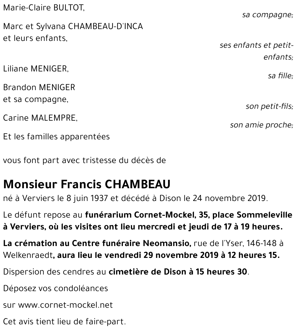 Francis CHAMBEAU