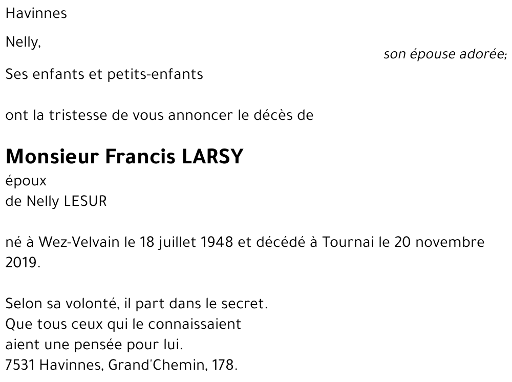 Francis LARSY