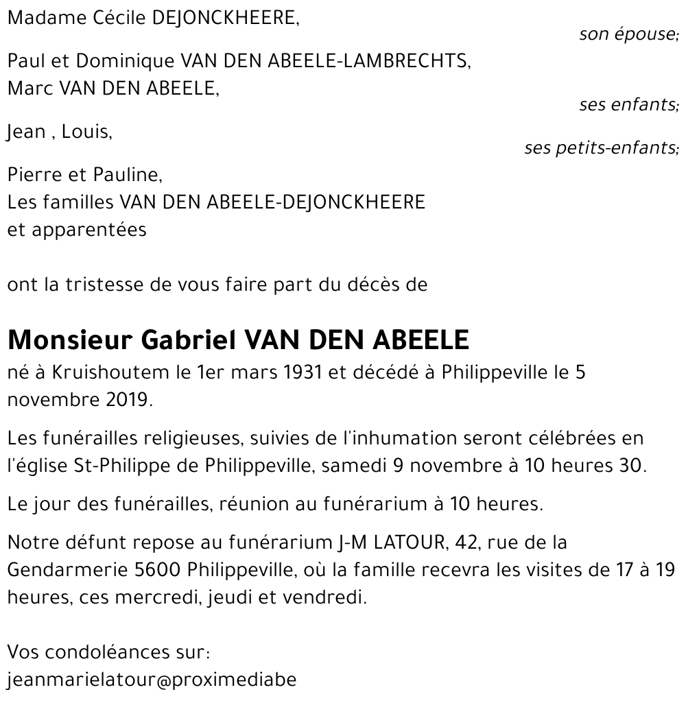 Gabriel VAN DEN ABEELE