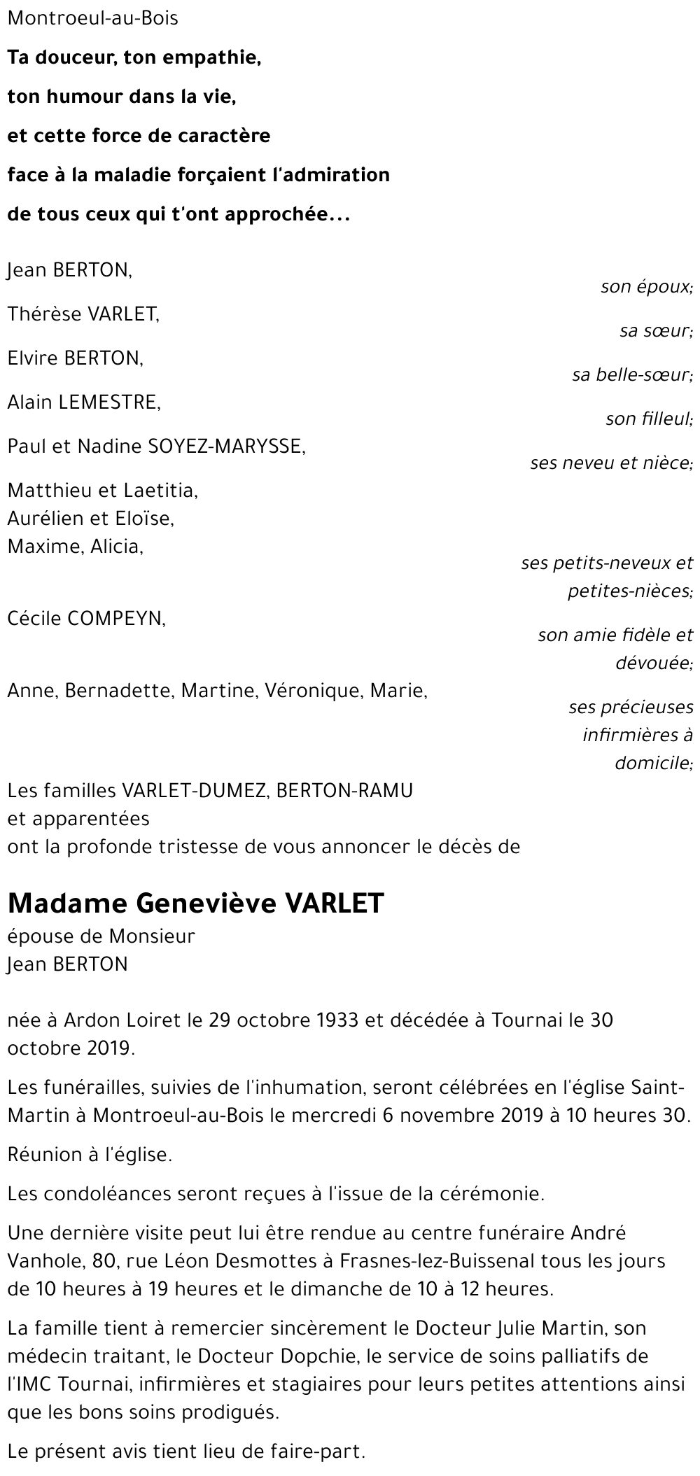 Geneviève VARLET