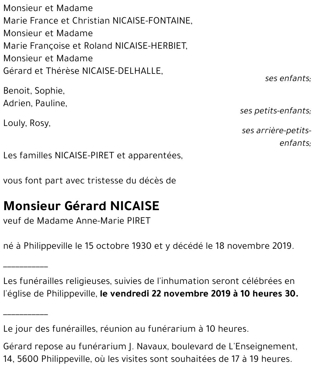 Gérard NICAISE
