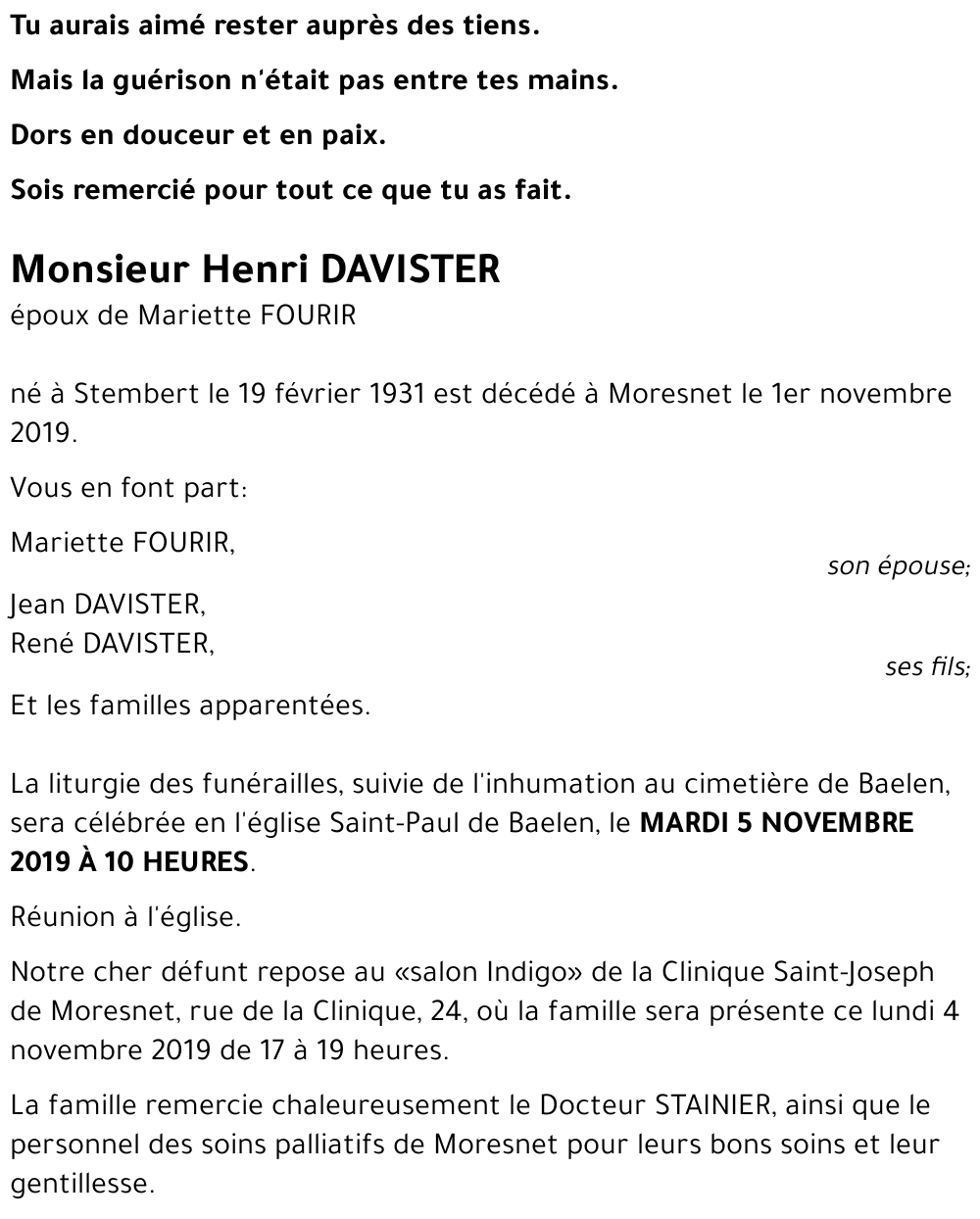 Henri DAVISTER