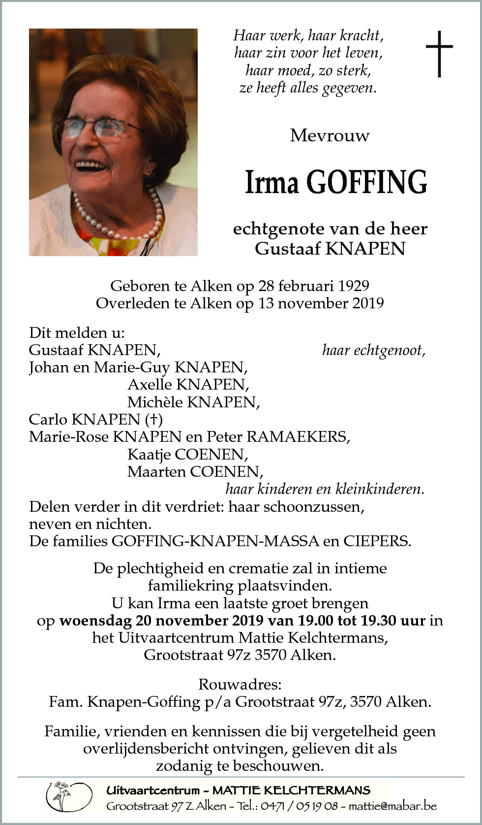 Irma GOFFING