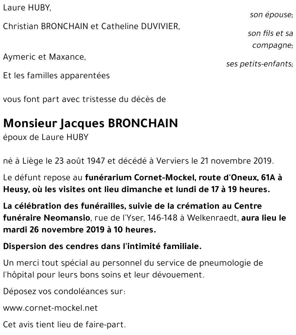 Jacques BRONCHAIN
