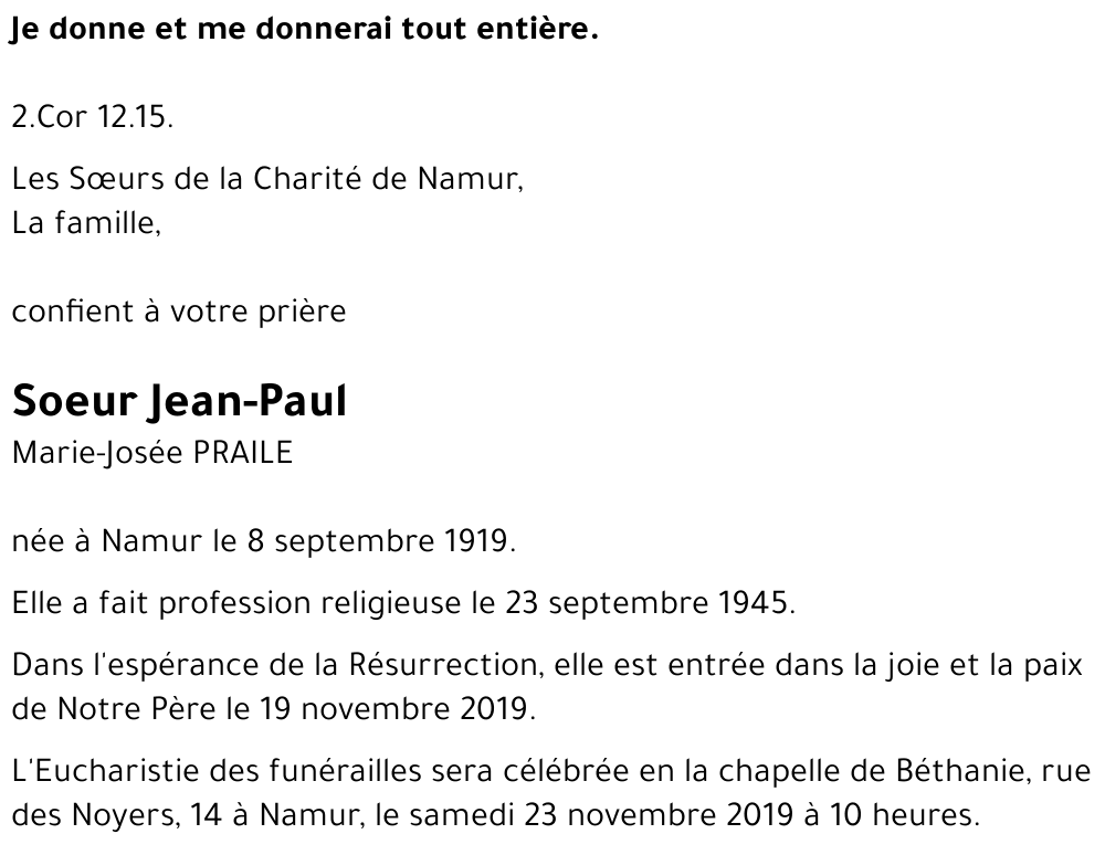 Jean-Paul Marie-Josée PRAILE