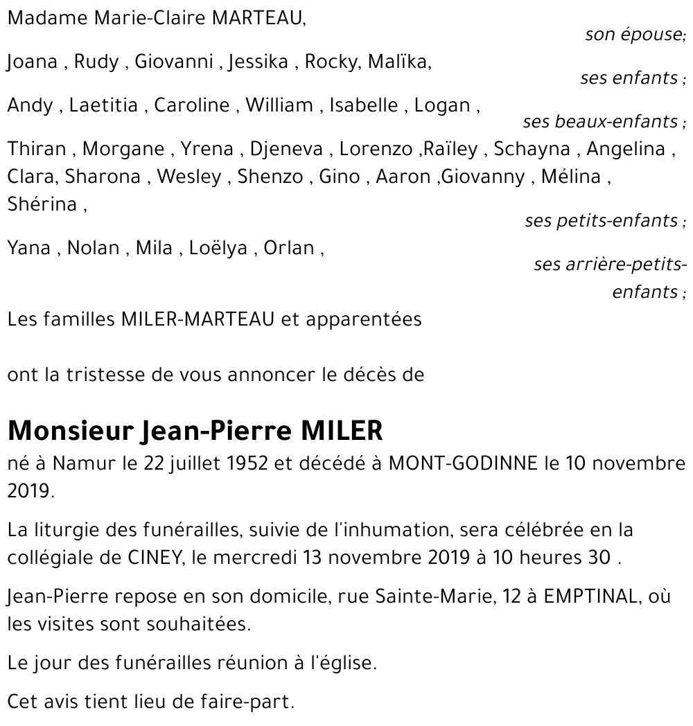 Jean-Pierre MILER
