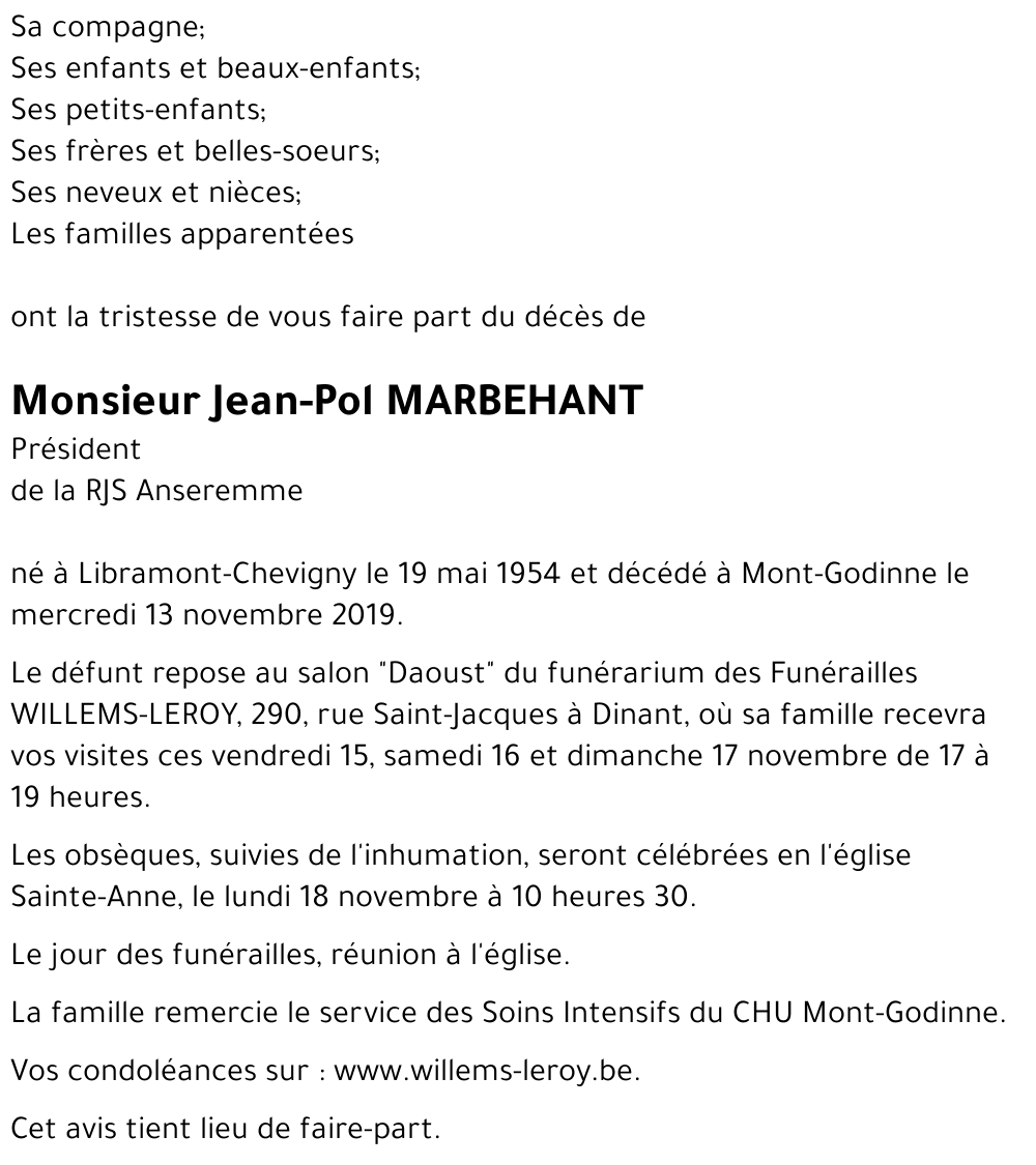 Jean-Pol MARBEHANT