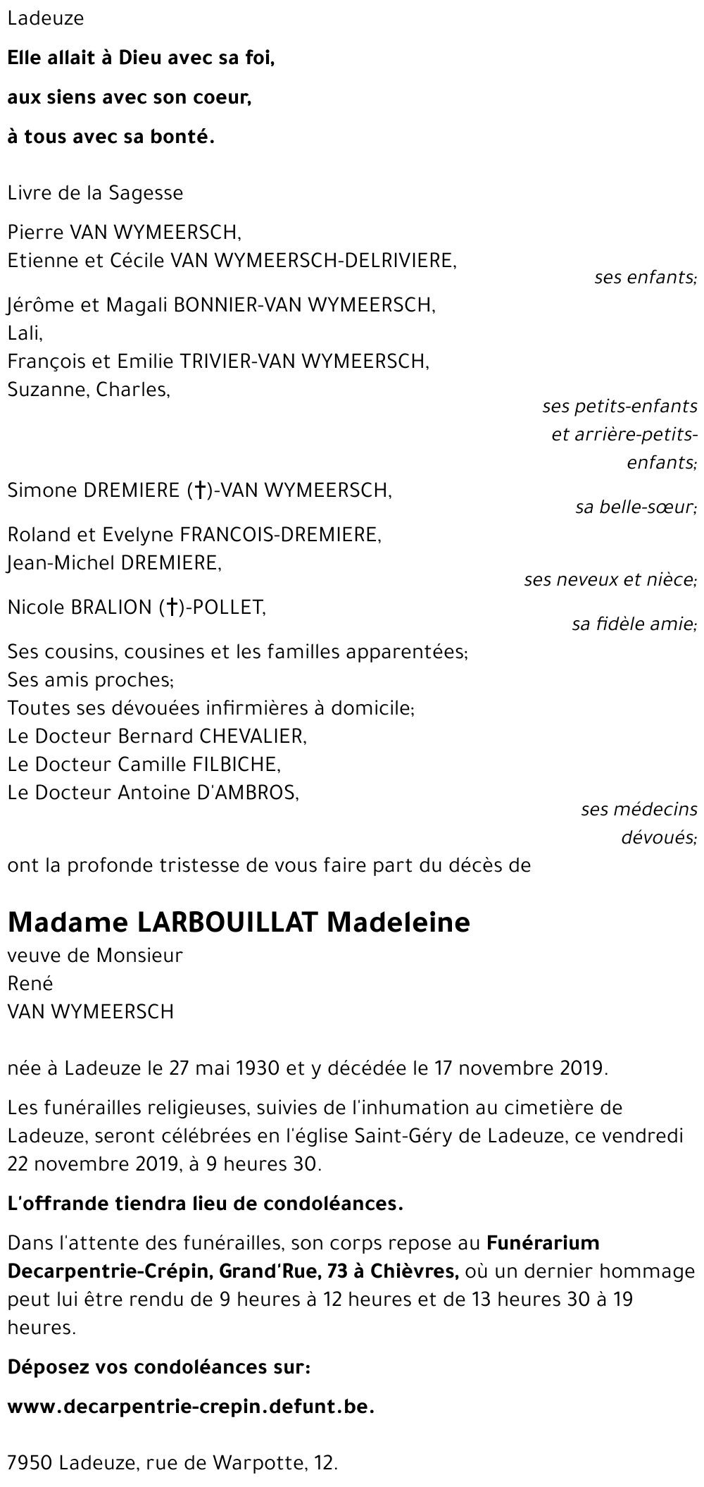 LARBOUILLAT Madeleine