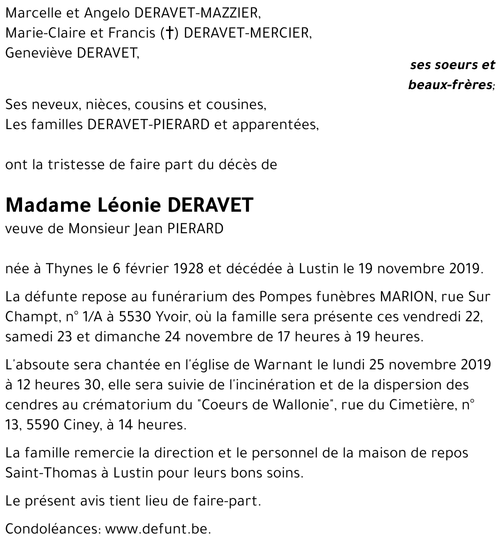 Léonie DERAVET