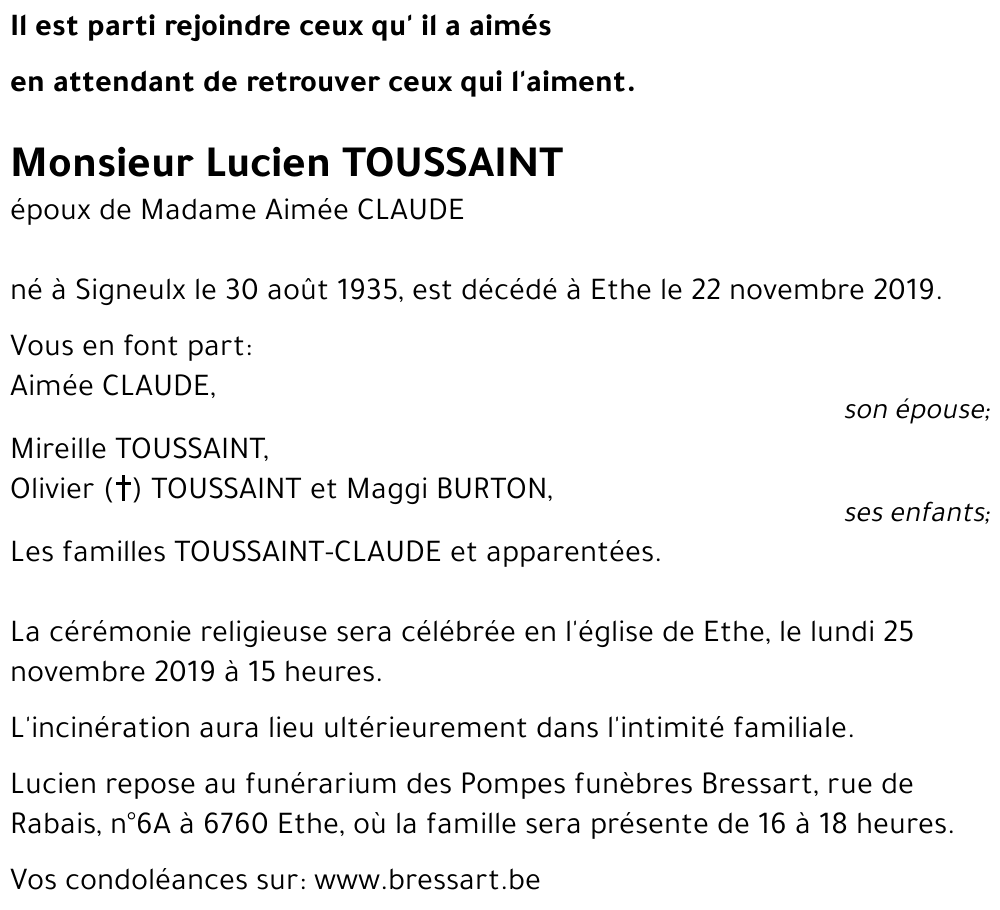 Lucien TOUSSAINT 
