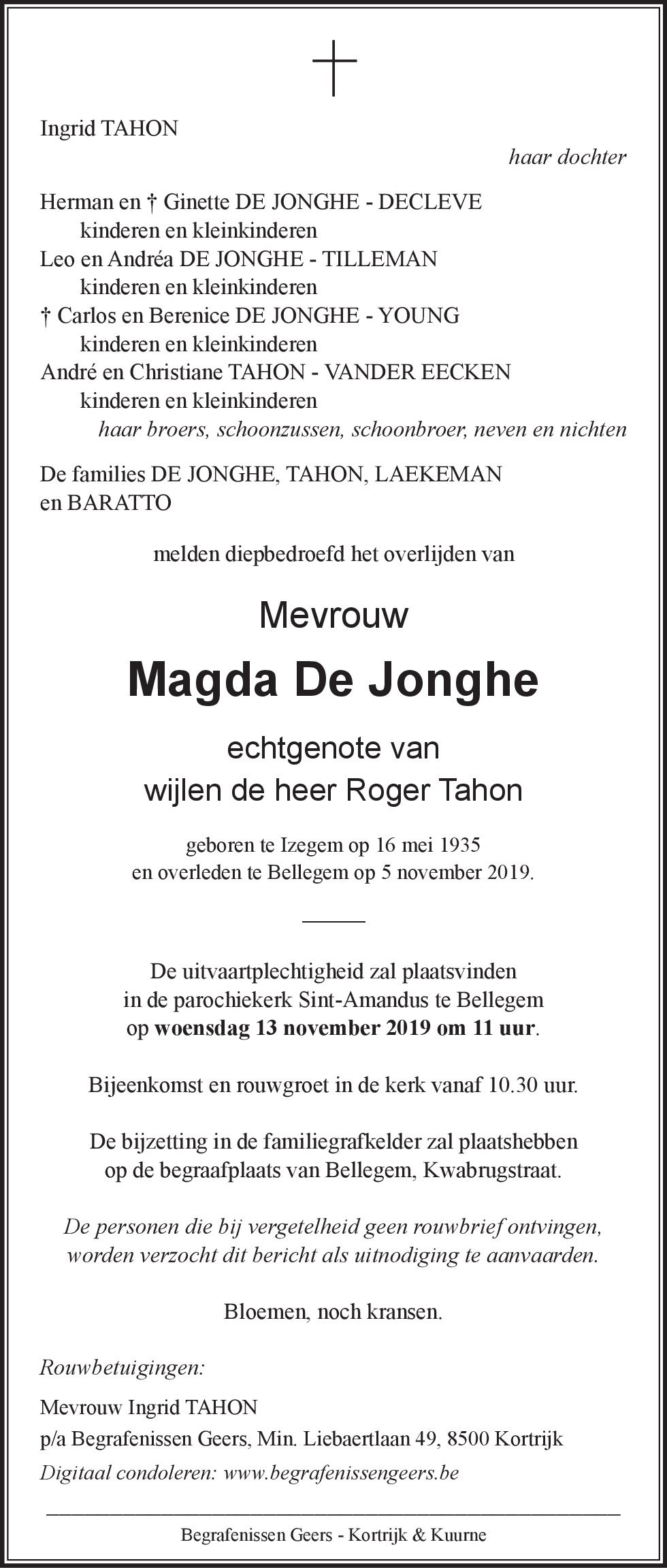Magda Tahon - De Jonghe