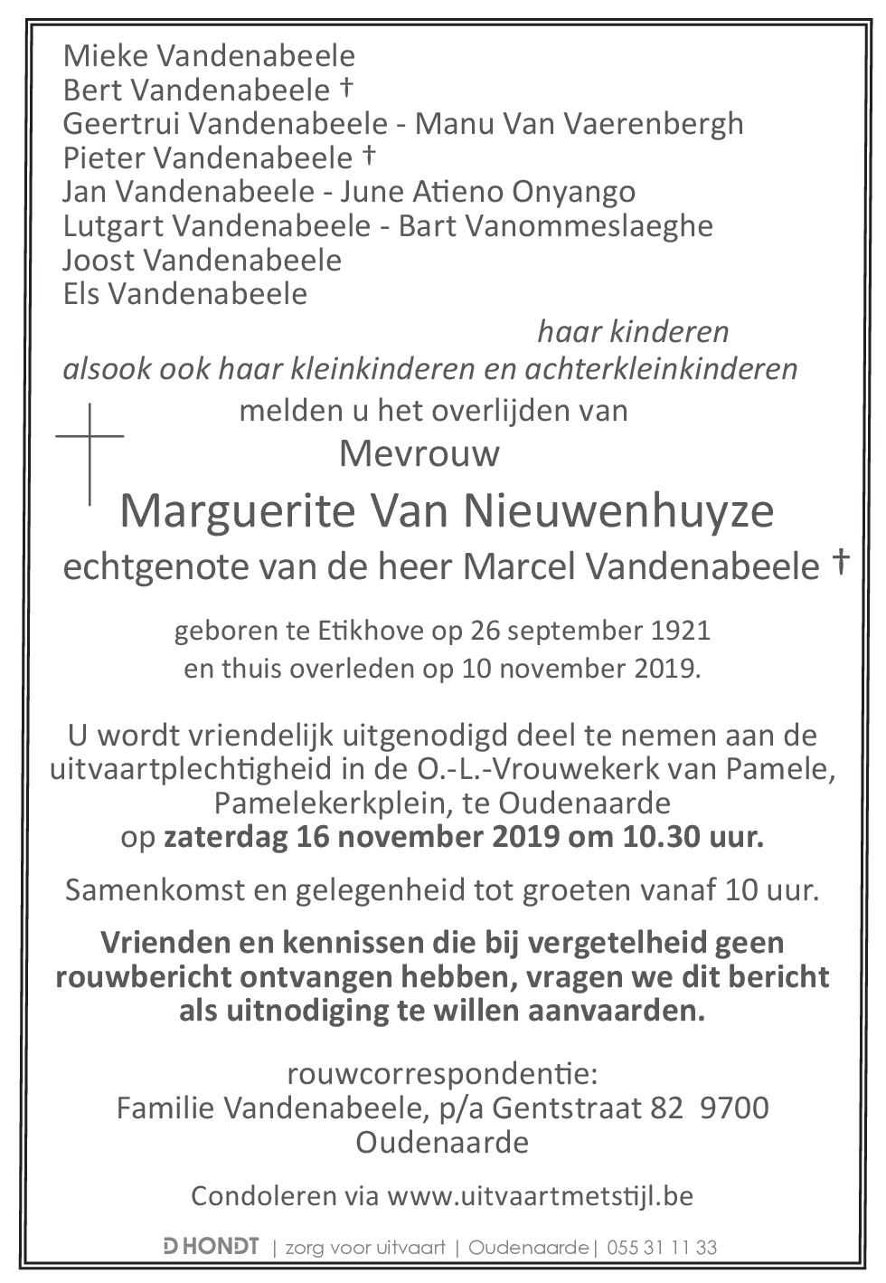 Marguerite Van Nieuwenhuyze