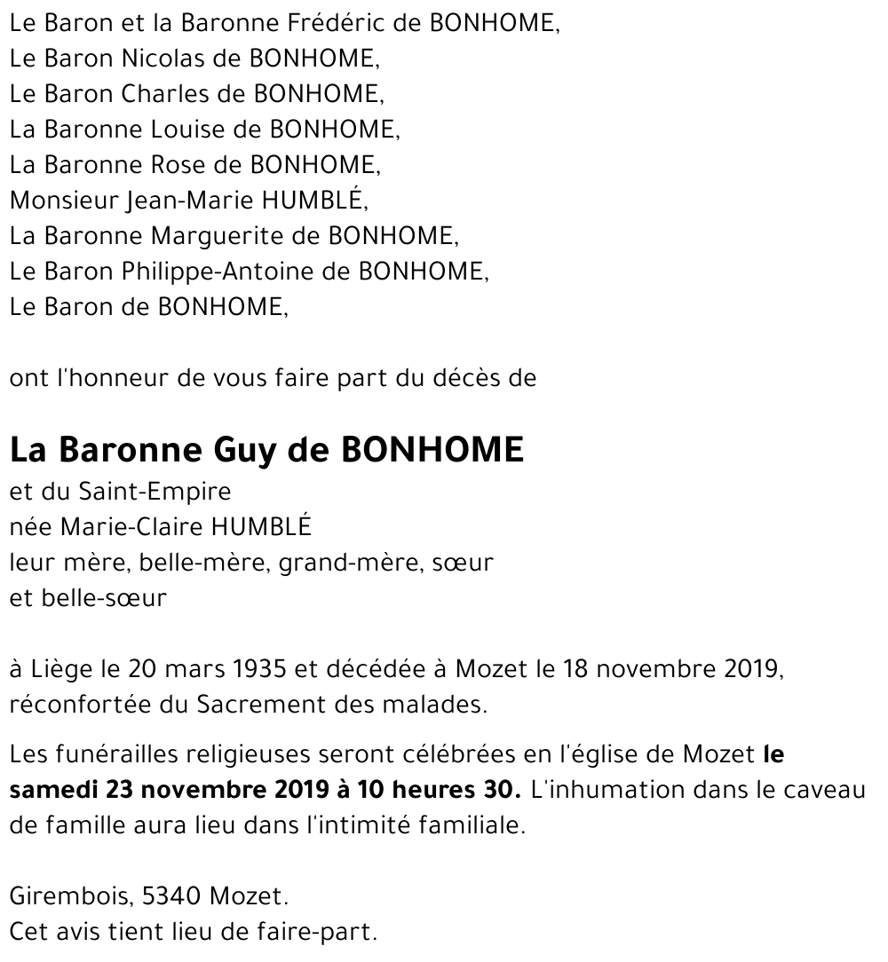 Marie-Claire HUMBLÉ