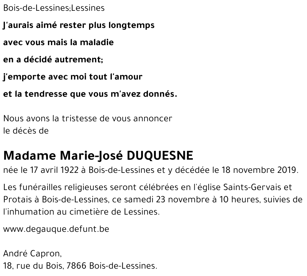 Marie-José DUQUESNE