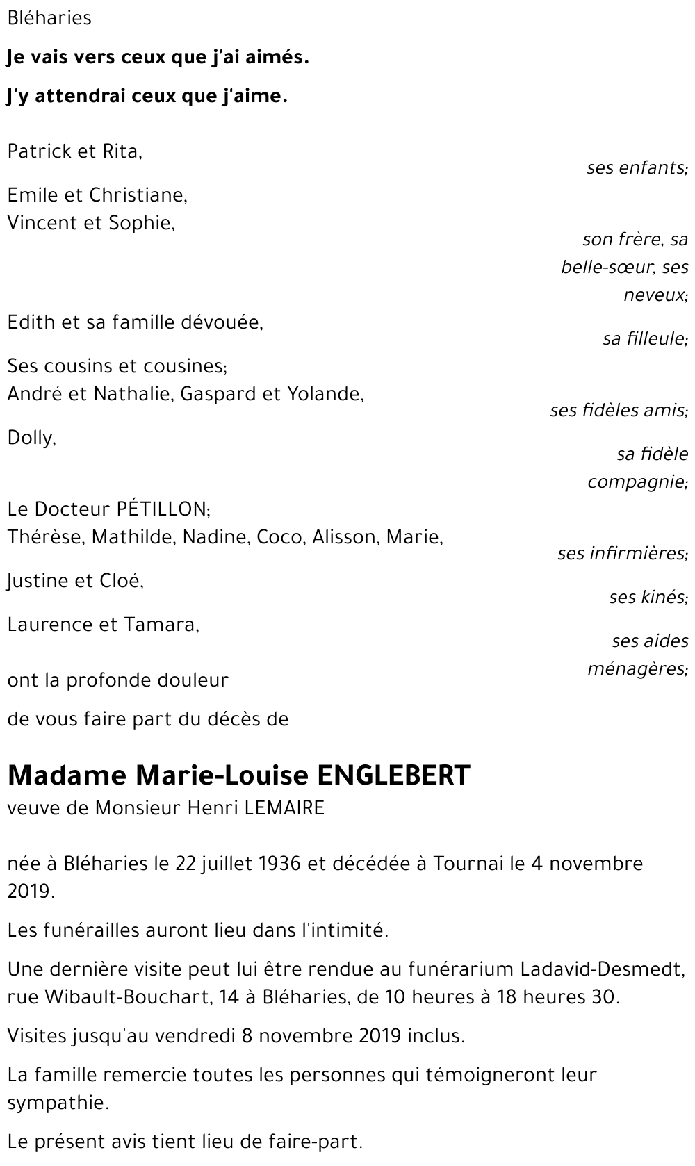 Marie-Louise ENGLEBERT