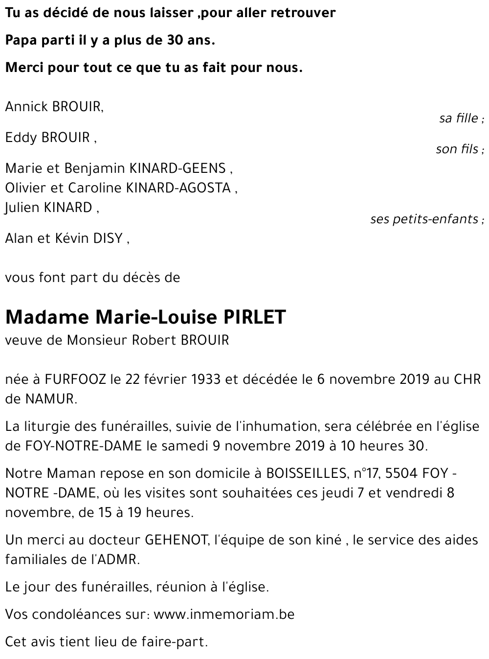 Marie-Louise PIRLET